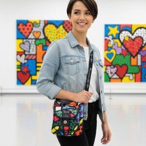 Romero Britto Colorful Crossbody Bag Pop Art Mini Purse